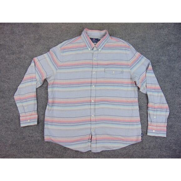Vineyard Vines Slim Fit Crosby Shirt Mens XL Multicolor Stripe Cotton Linen - Picture 2 of 8